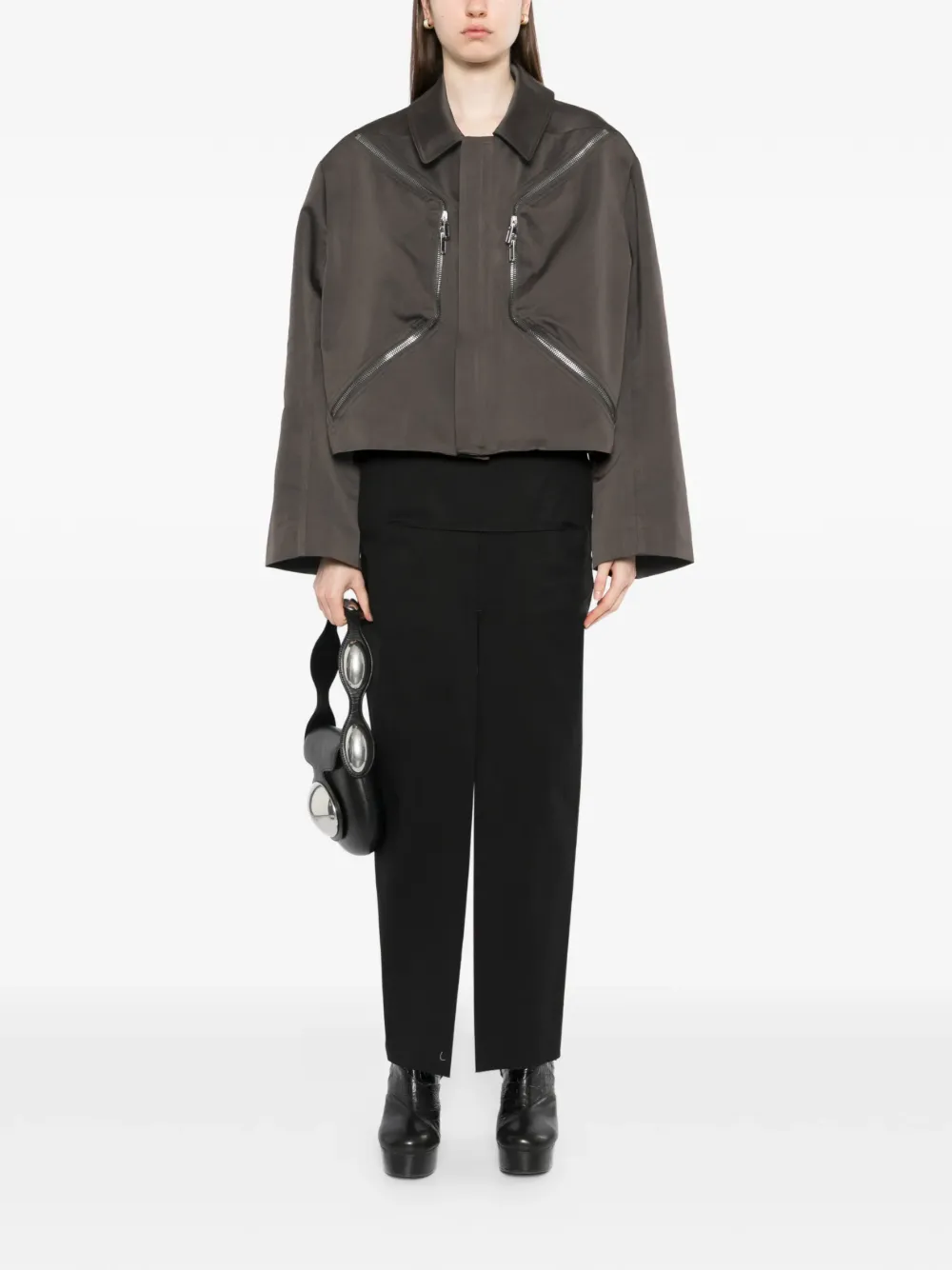 Rick Owens Blixa jack met rits Bruin