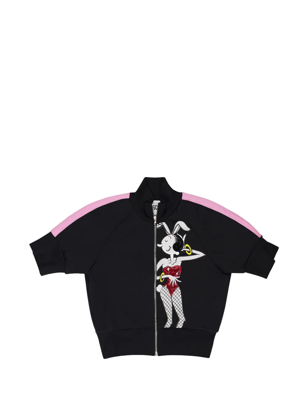 Boutique Moschino side stripe zip jacket - Schwarz