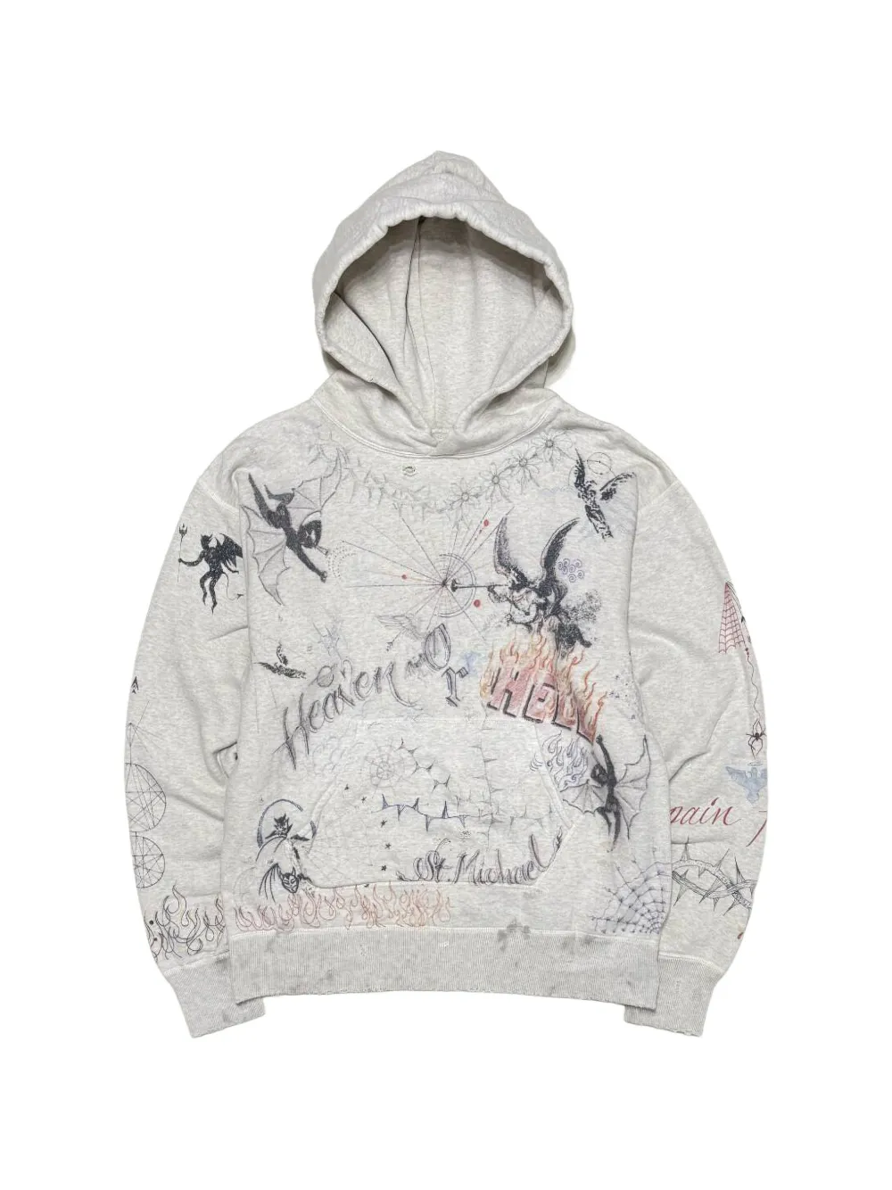SAINT MXXXXXX graphic-print hoodie - Grey