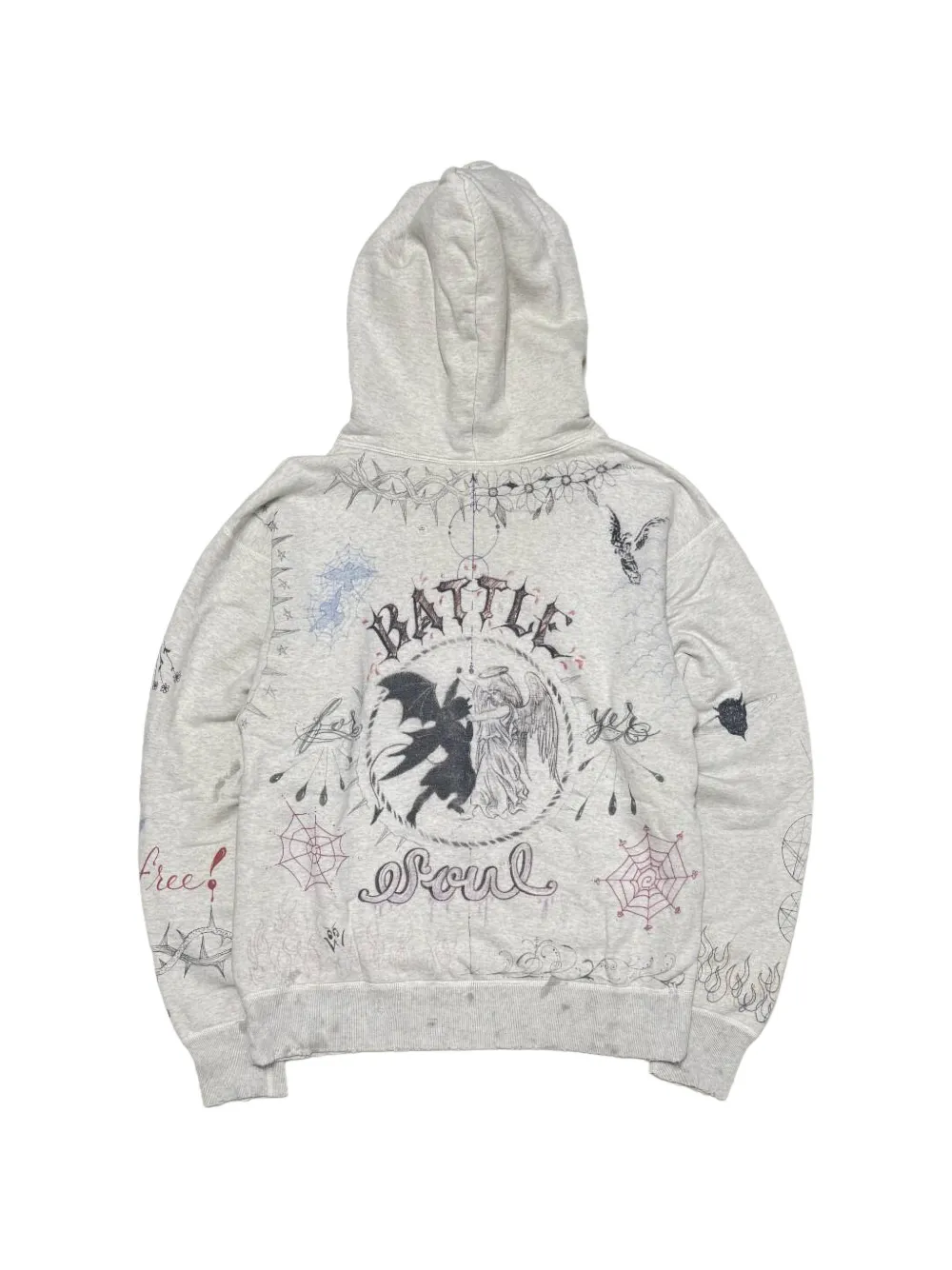 SAINT MXXXXXX Hoodie met print Grijs