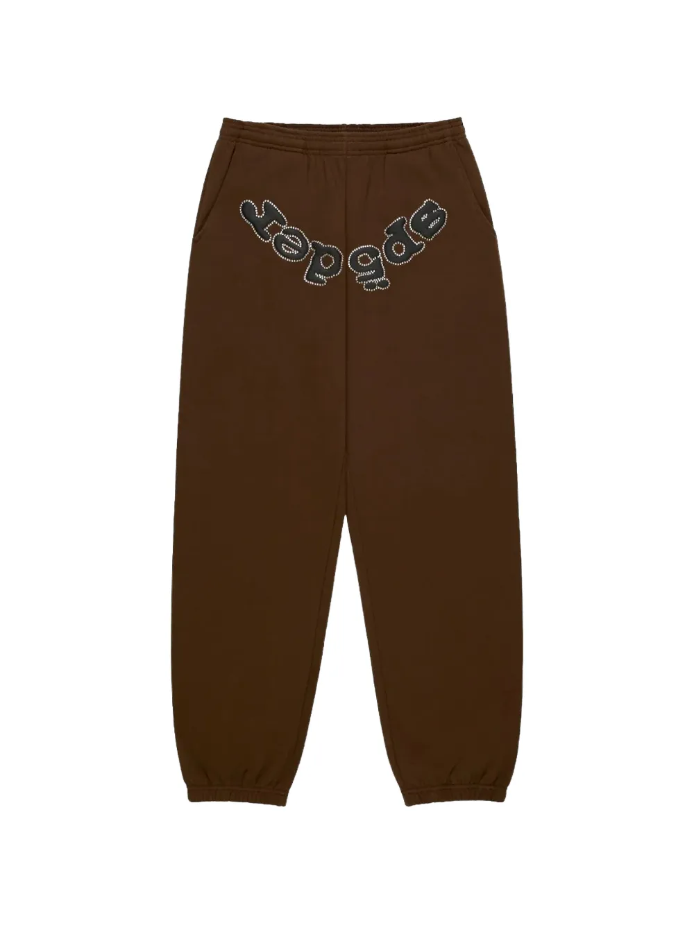 SP5DER rhinestone-logo trousers - Marrone