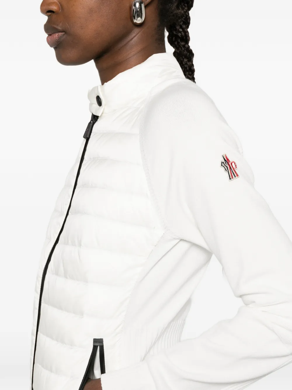 Moncler Grenoble Vest met rits en gewatteerde voorkant Wit