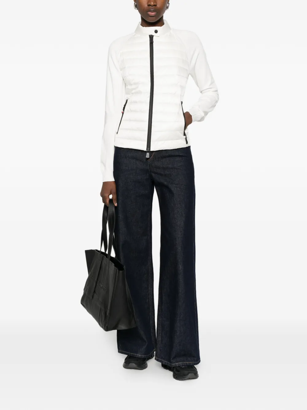 Moncler Grenoble Vest met rits en gewatteerde voorkant Wit