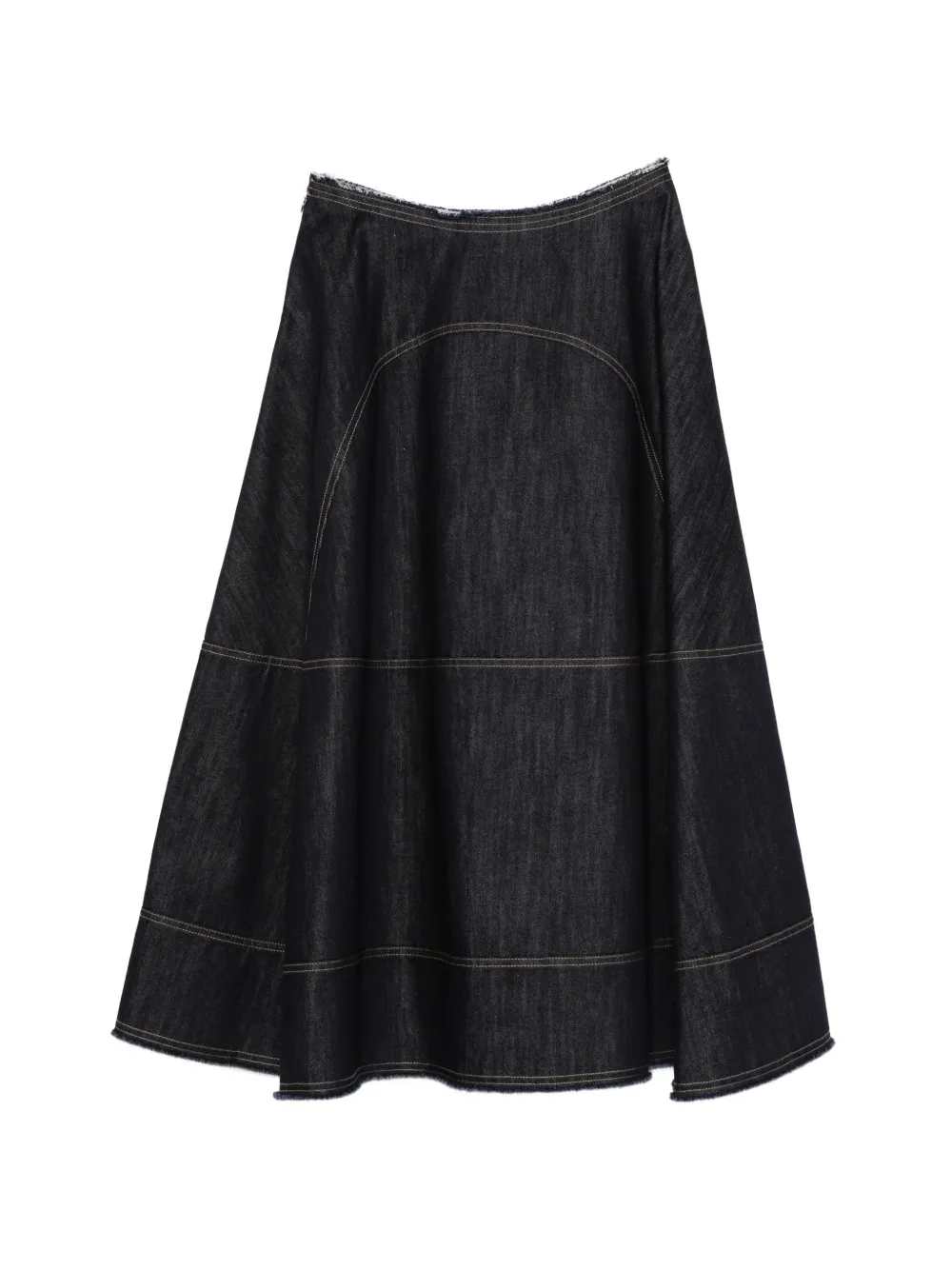  Tela Raw-edge Panelled Midi Skirt - Blue 