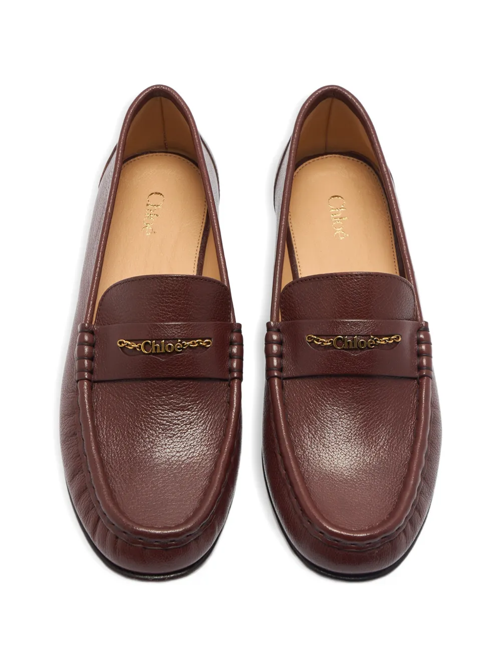 Chloé Loafers met kettingdetail Bruin