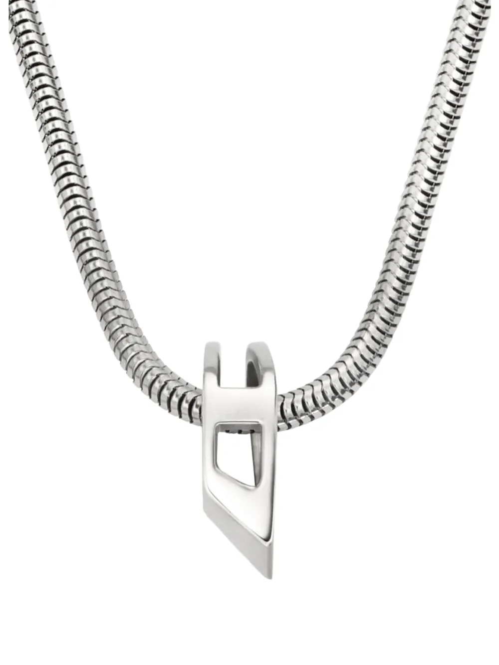 logo-pendant chain necklace