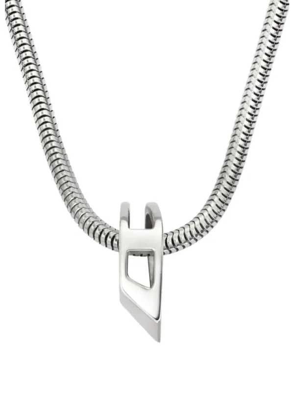 Diesel ロゴ ペンダント チェーンネックレス | シルバートーン