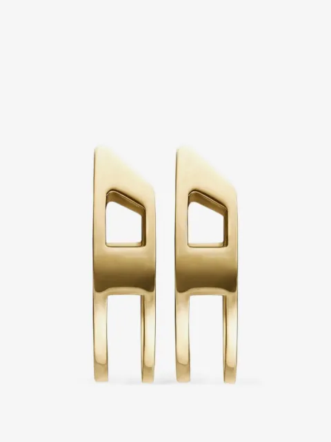 Diesel gold-tone stainless steel hoop earrings