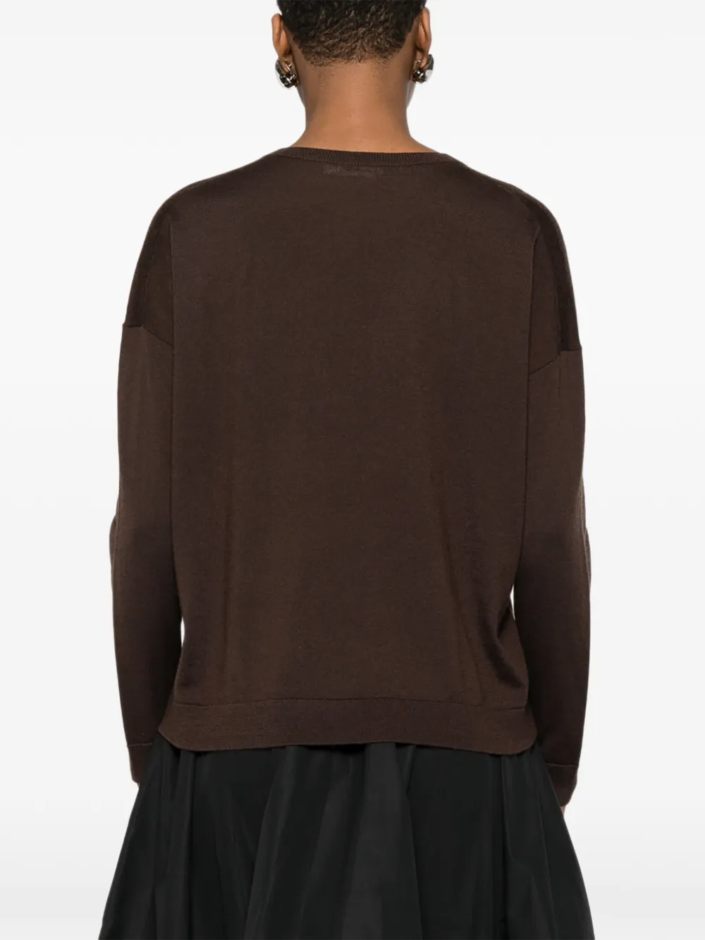 Co V-neck Sweater in Brown, view 4