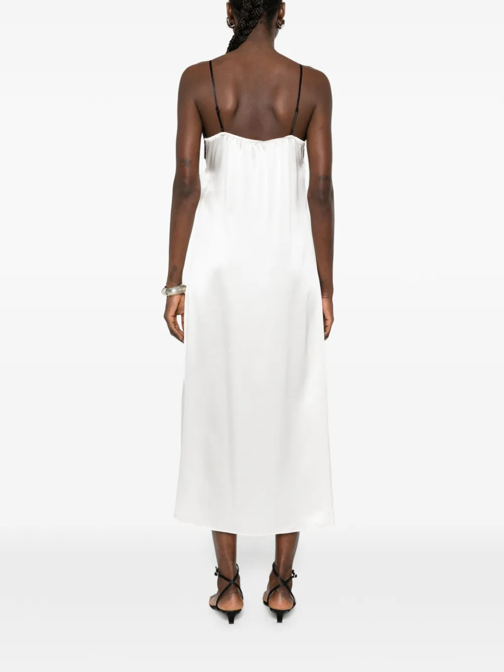 Co Cami midi-jurk met kanten afwerking Wit