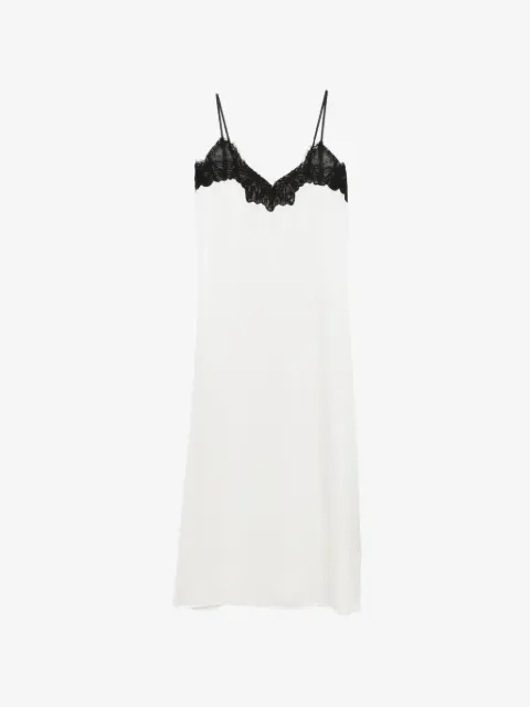 Co Cami lace-trim midi slip dress