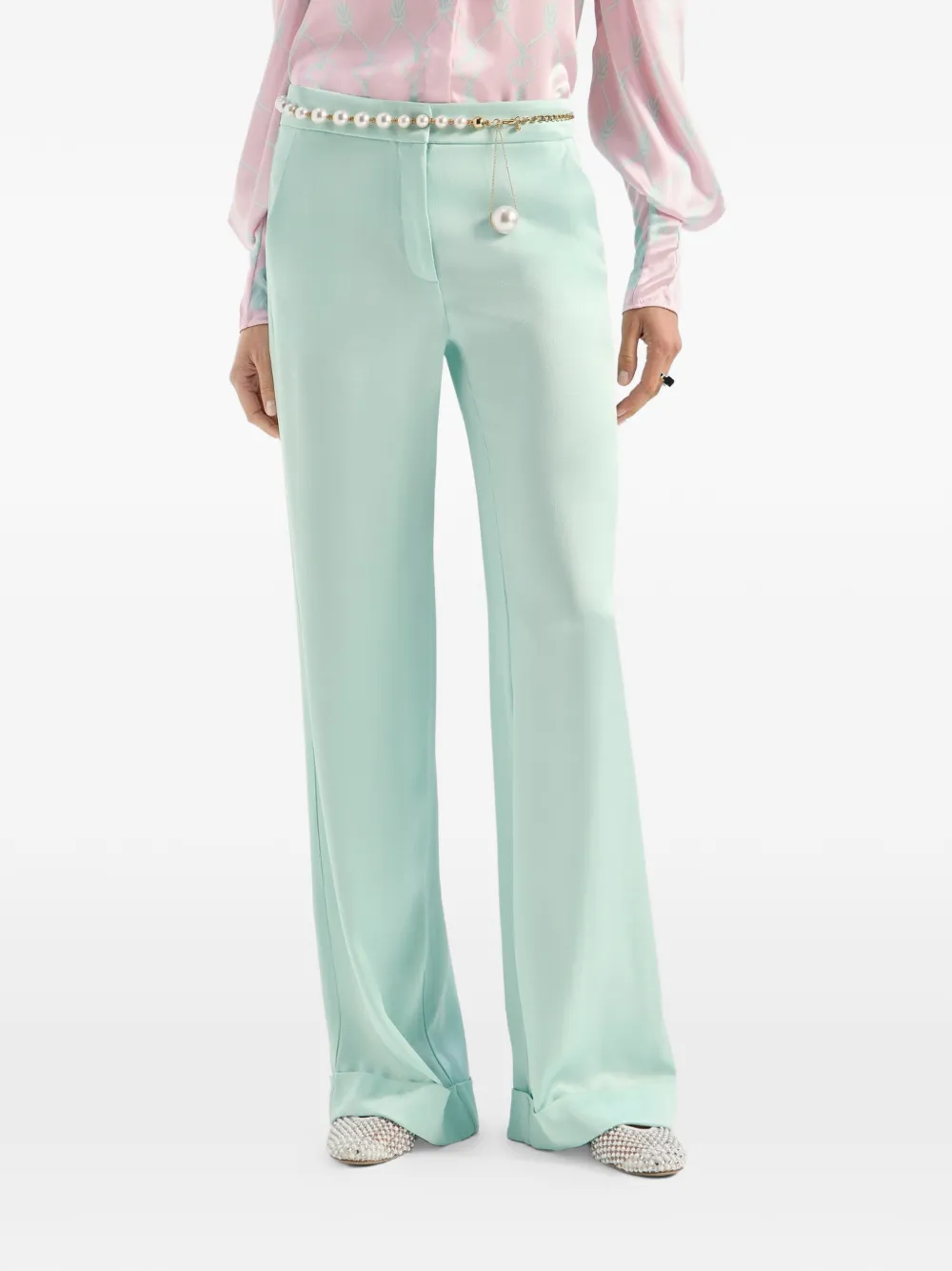  Genny Satin Trousers - Green 