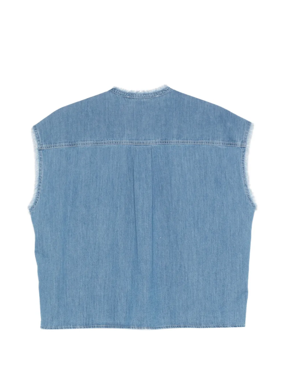  Tela Frayed-trim Flap-pocket Shirt - Blue 