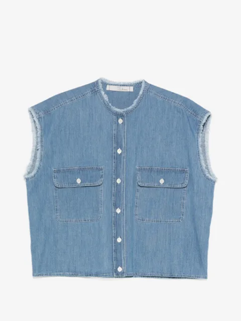 Tela camisa con ribete deshilachado