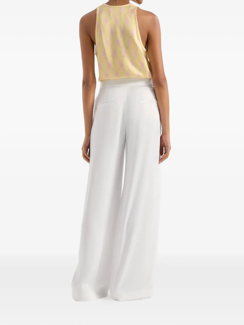 Genny High waist palazzo broek Wit