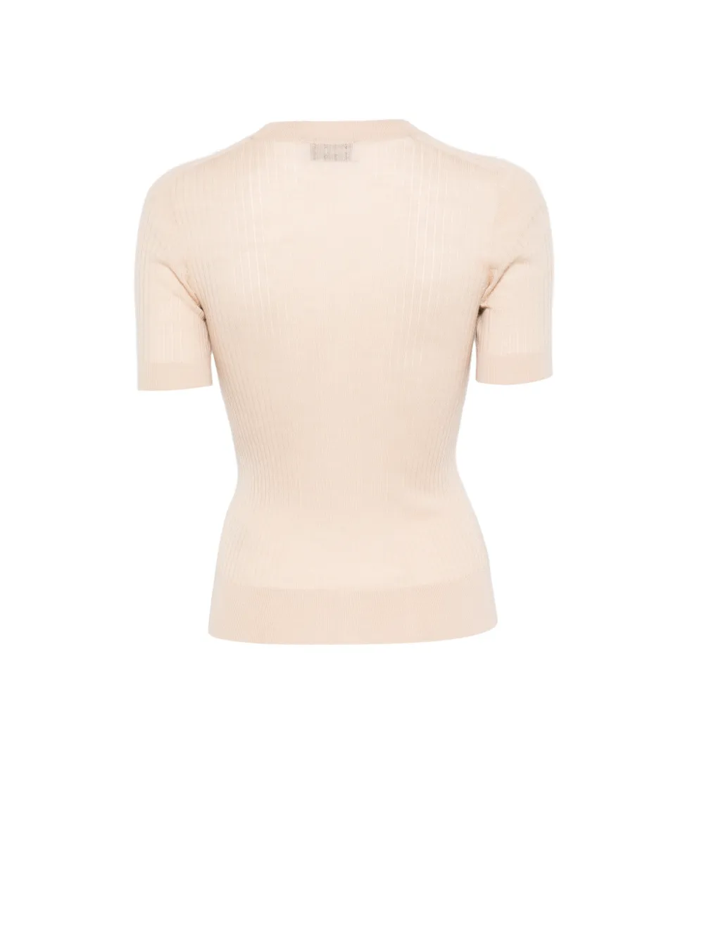 Lacoste Geribbeld T-shirt met logopatch Beige