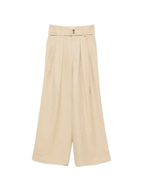 Tela belted pleated trousers