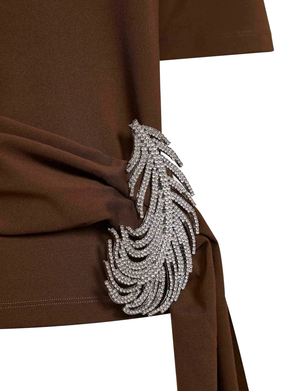  Giuseppe Di Morabito Feather-detail T-shirt - Brown 