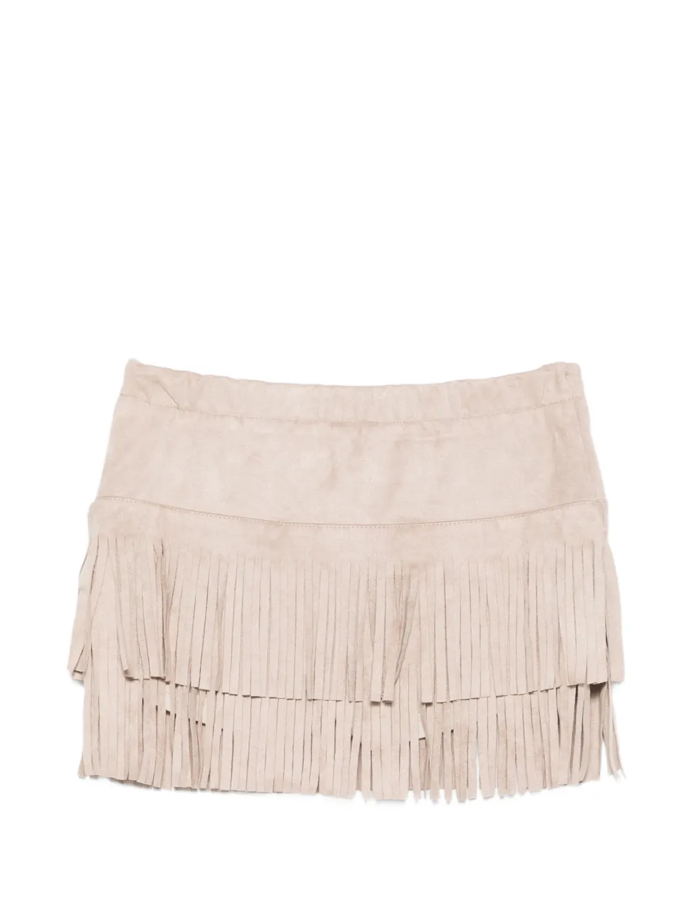  Miss Grant Kids Fringed-detail Shorts - Neutrals 