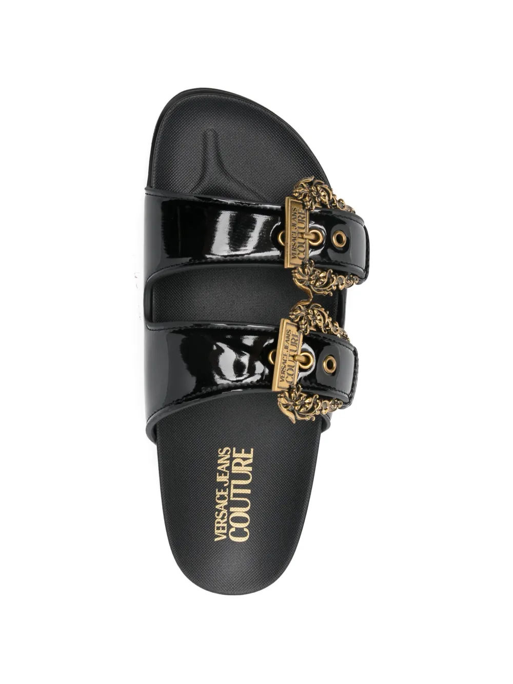 Versace Jeans Couture buckled platform sandals Zwart