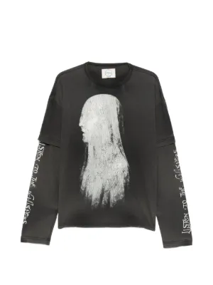 RIVINGTON ROI REBIS graphic-print long-sleeve T-shirt | Grey
