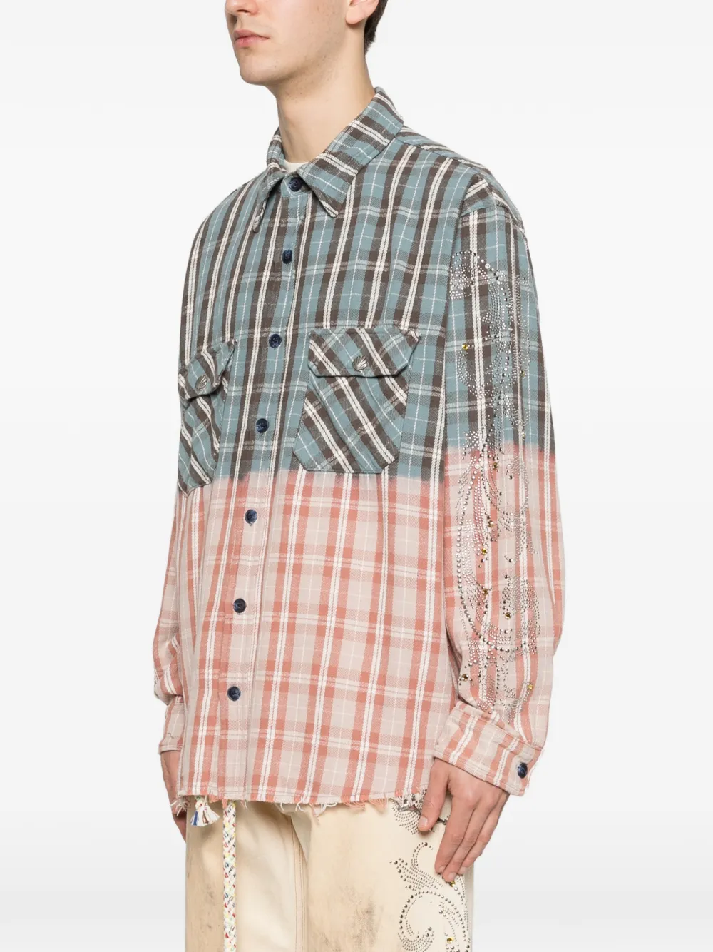  Ercole Studio Sobrecamisa Estampada - Azul 