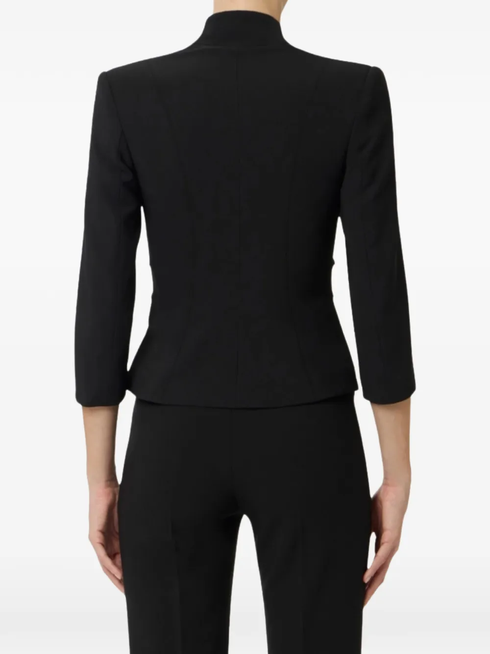 Elisabetta Franchi Blazer met V-hals en gesp Zwart