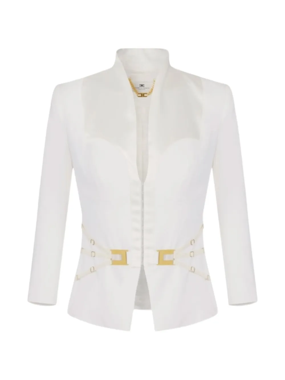 Elisabetta Franchi gold-tone hardware blazer - Bianco