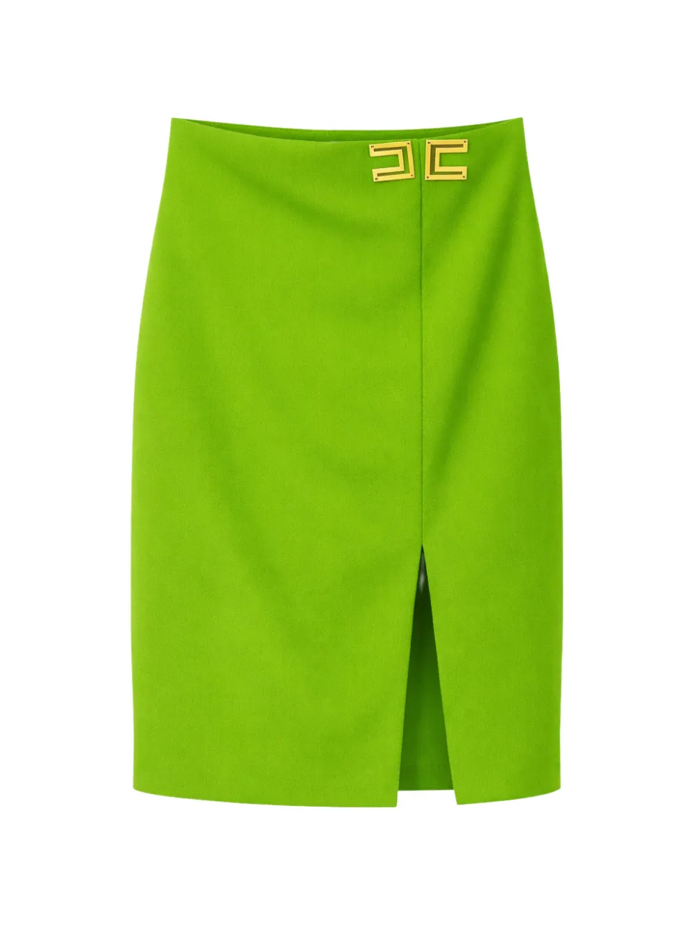 Elisabetta Franchi buckle slit midi skirt - Verde