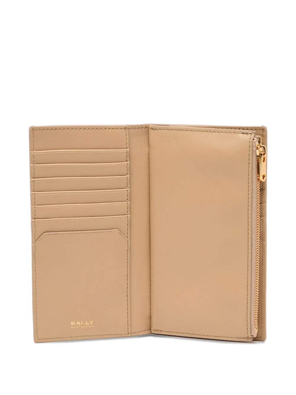  Bally Lock Grained-leather Wallet - Neutrals 