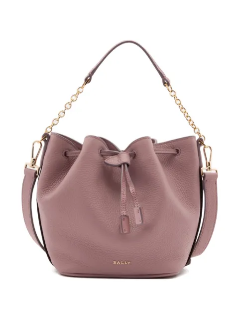 Bally grained-leather drawstring bucket bag