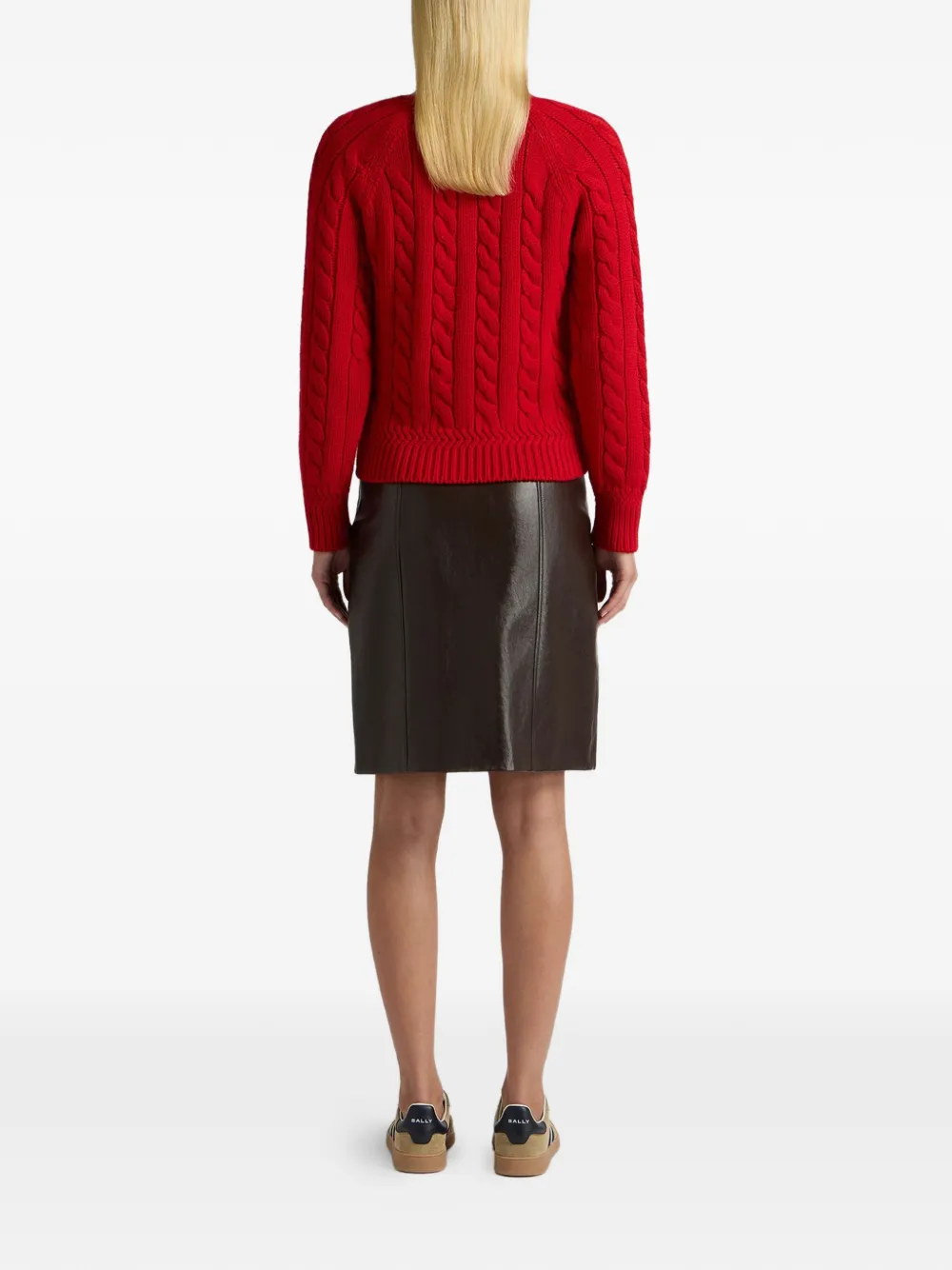 Bally Kabelgebreid vest met knopen Rood