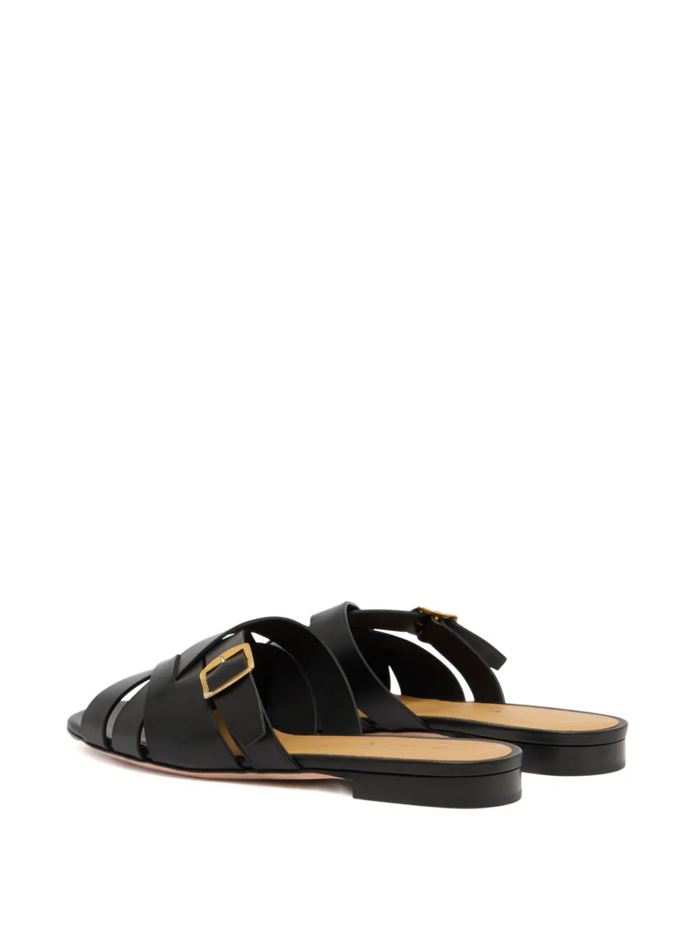 Bally woven buckle leather sandals Zwart