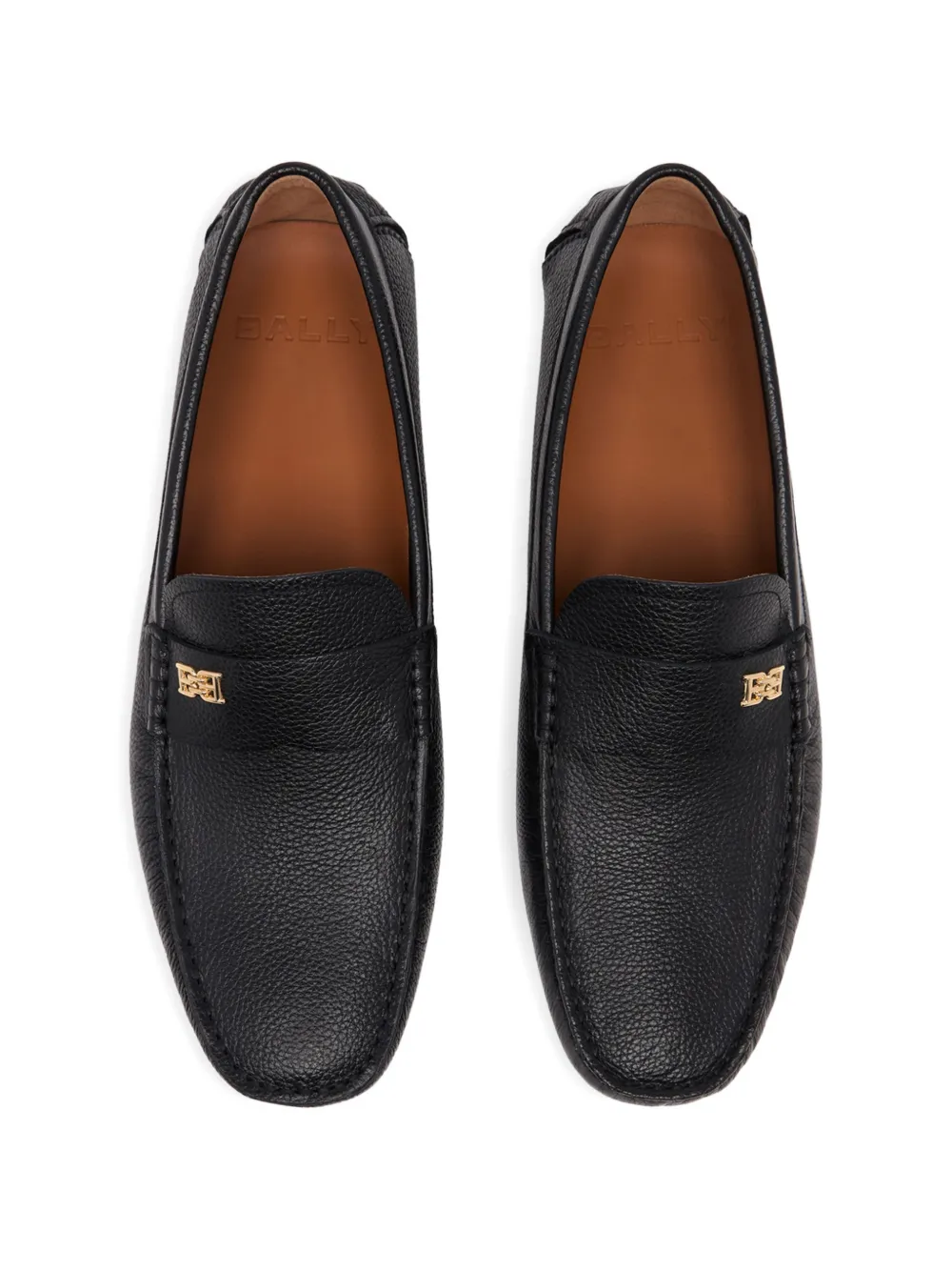 Bally Loafers van bewerkt leer met gesp Zwart