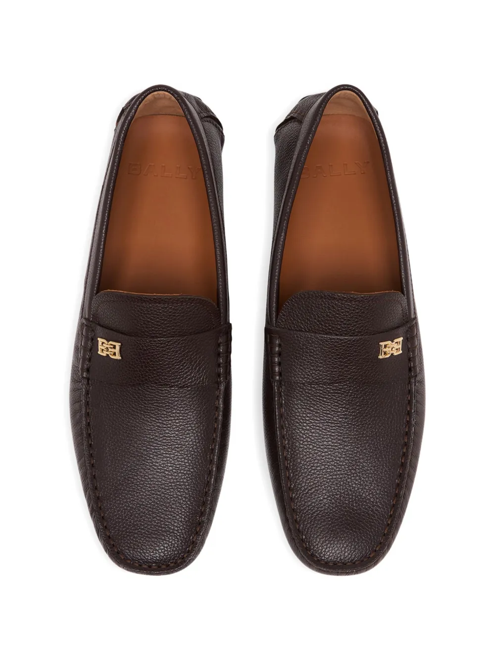 Bally buckle grained-leather loafers Bruin