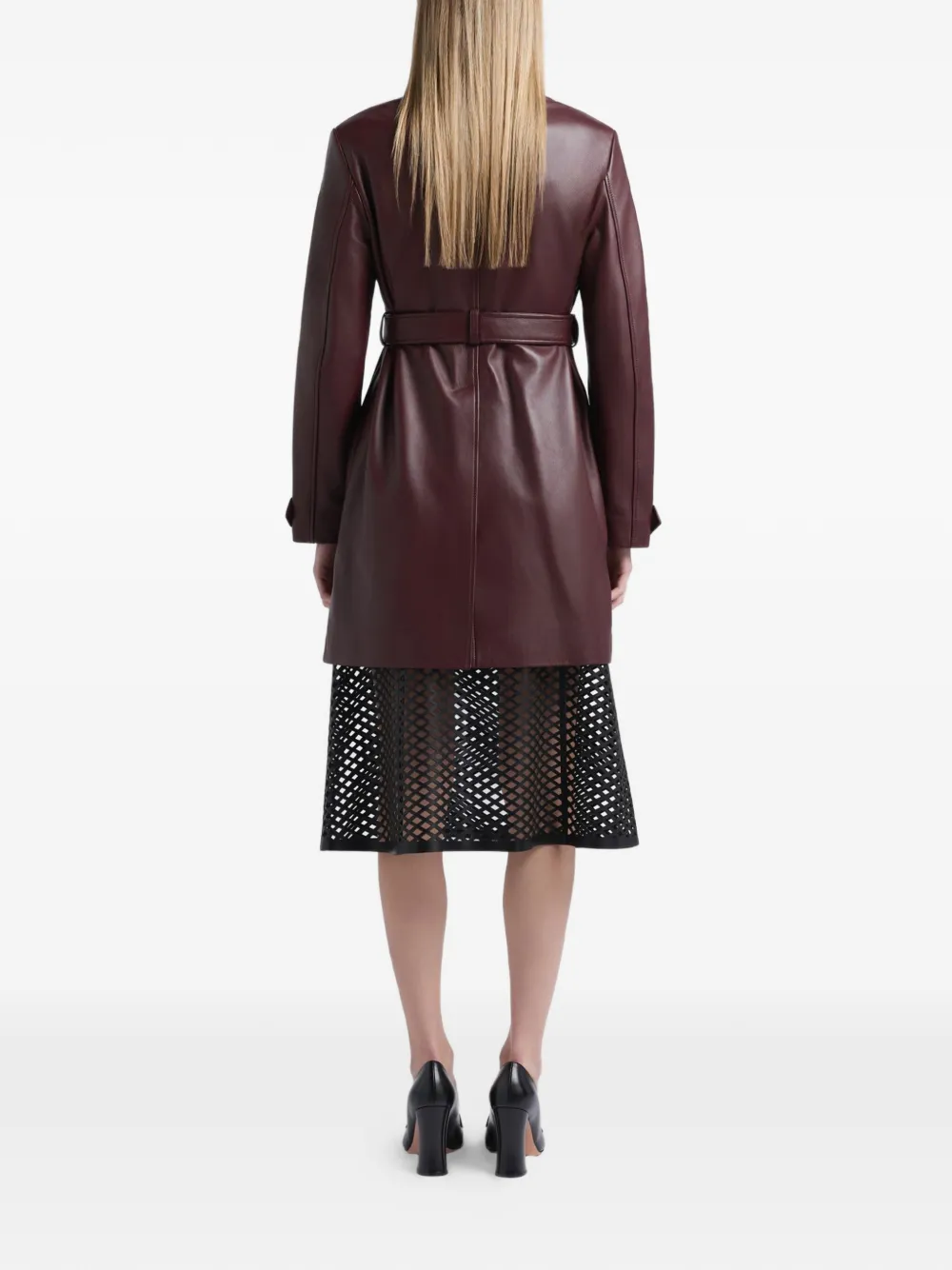 Belted Leather Coat
