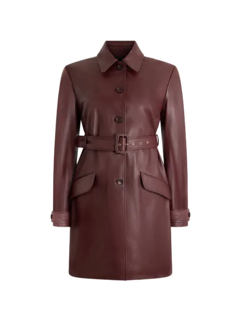 Bally belted leather coat