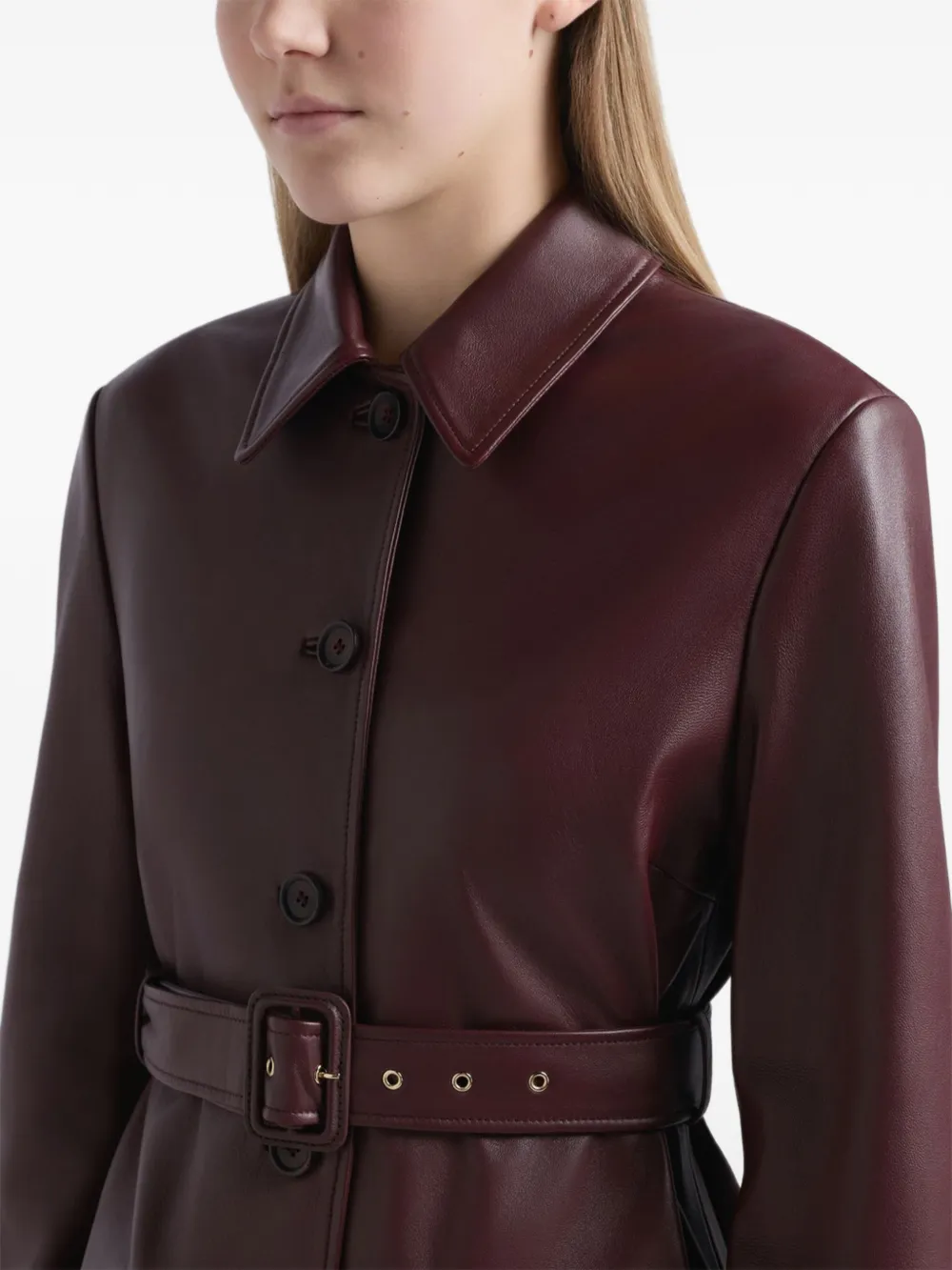 Belted Leather Coat
