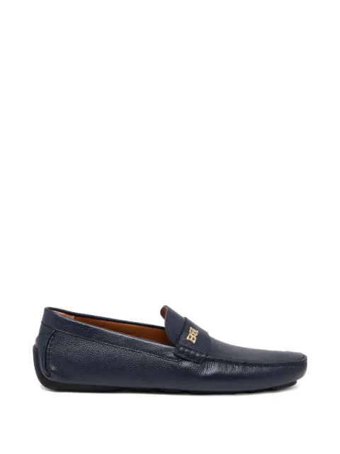 Bally B-chain grained leather loafers