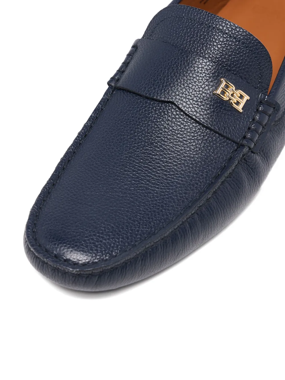 Bally B-chain grained leather loafers Blauw