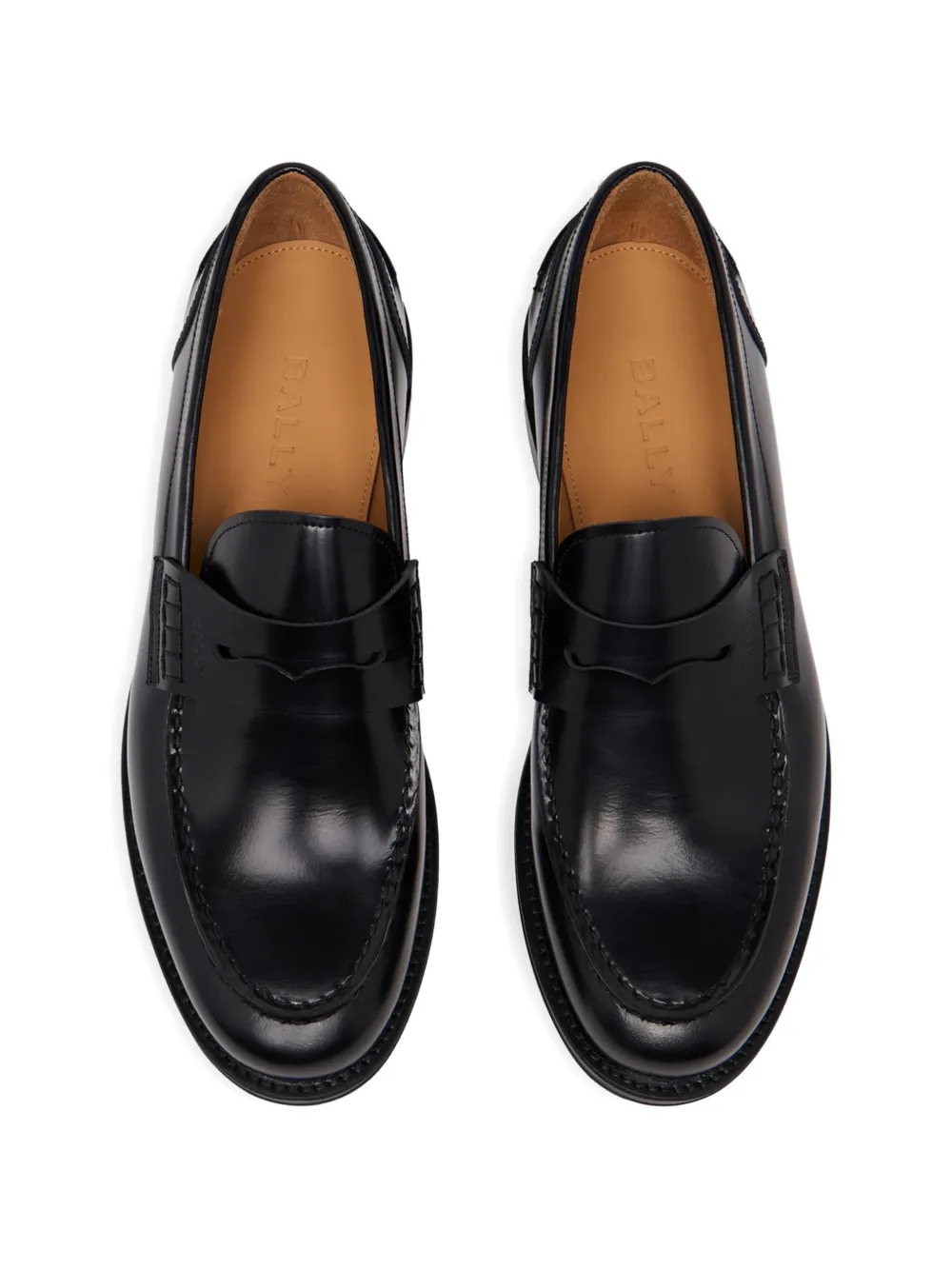 Bally Flair brushed leather loafers Zwart