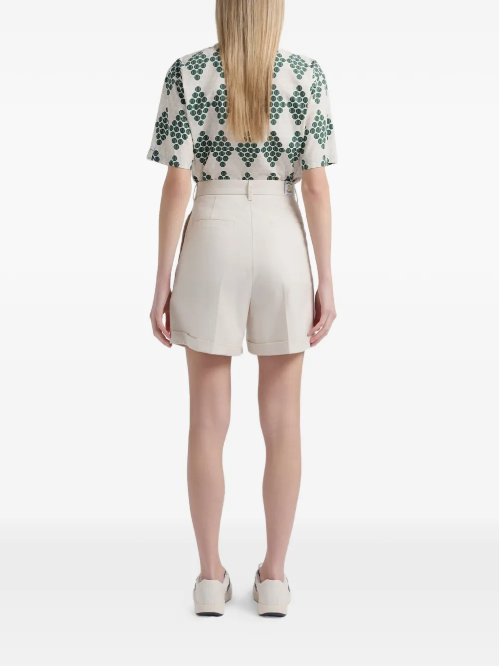 Cuffed Tennis Cotton Shorts