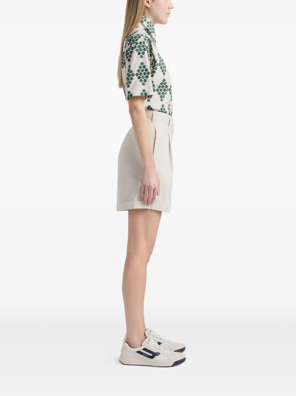 Cuffed Tennis Cotton Shorts