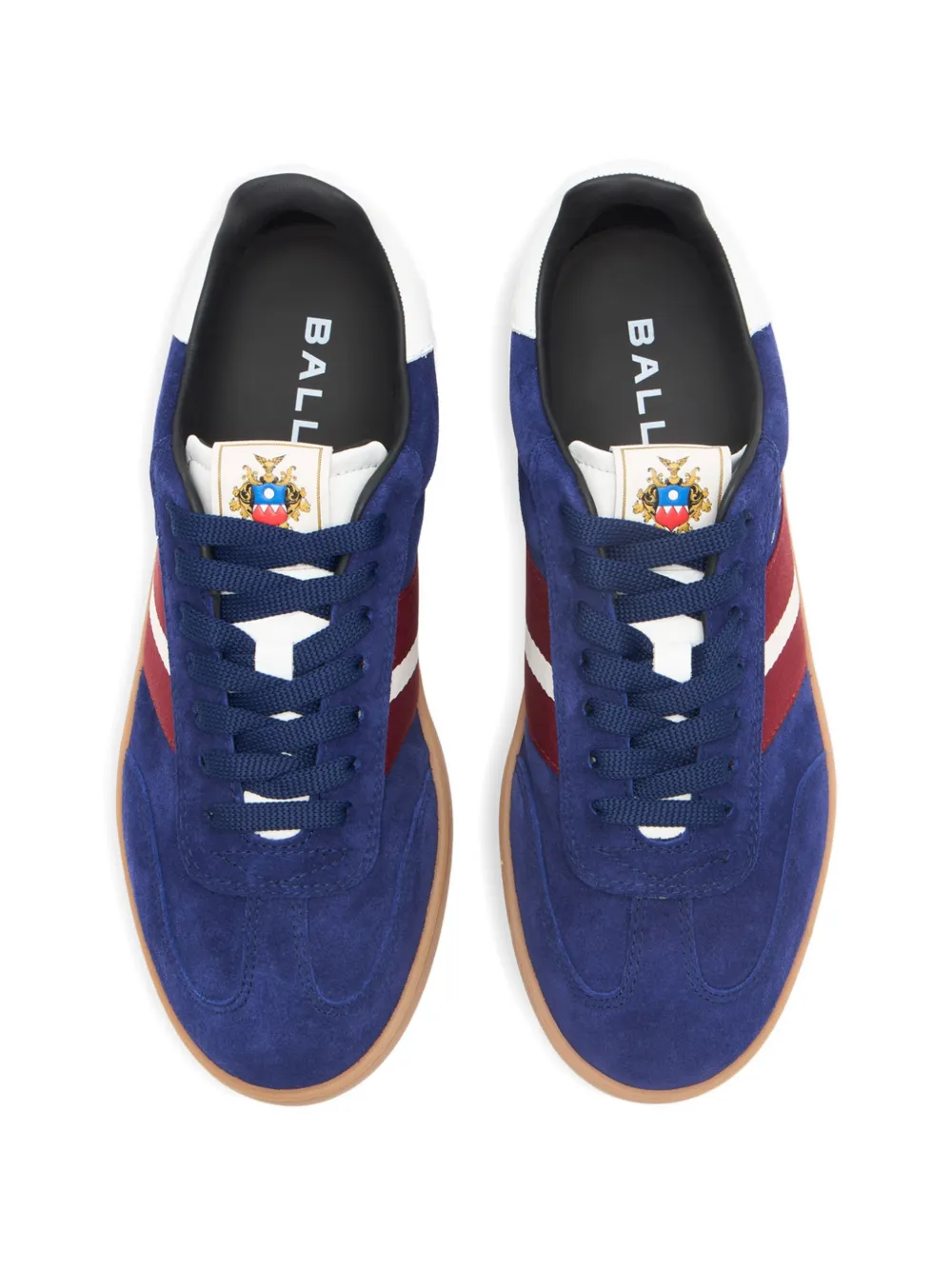 Bally Retro Crest Ribbon suède sneakers Blauw