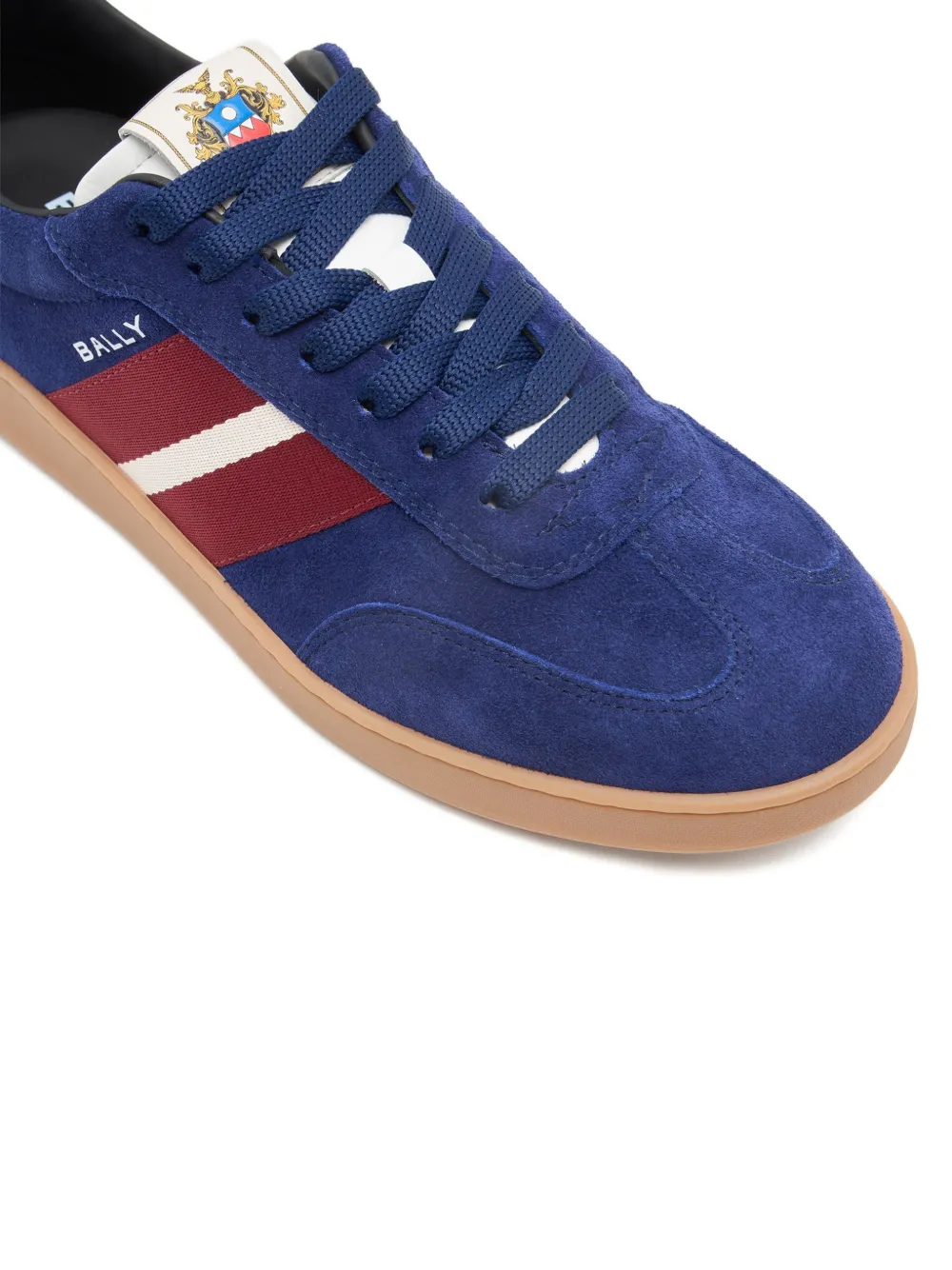 Bally Retro Crest Ribbon suède sneakers Blauw