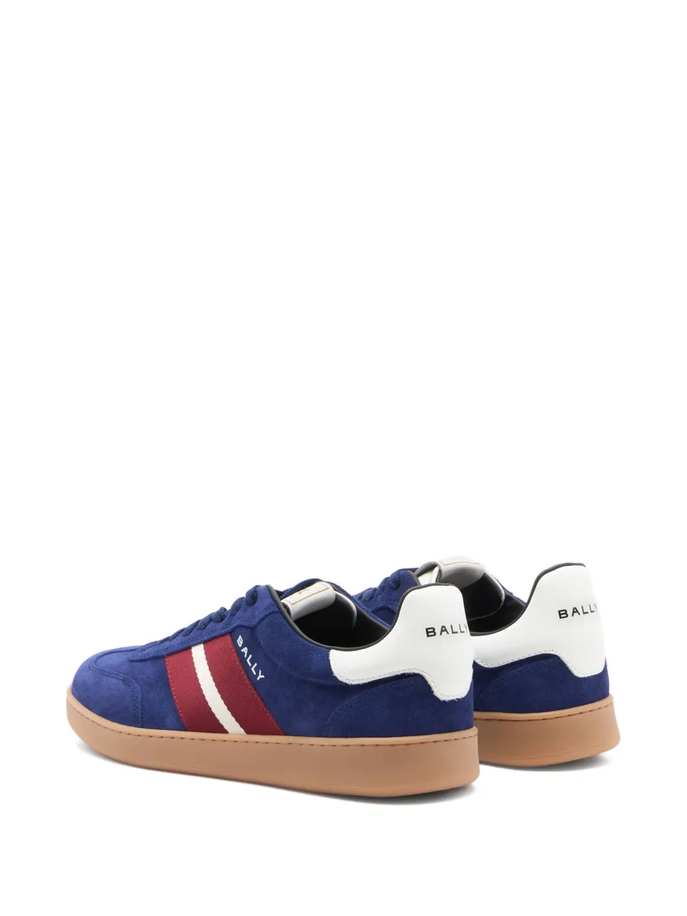 Bally Retro Crest Ribbon suède sneakers Blauw