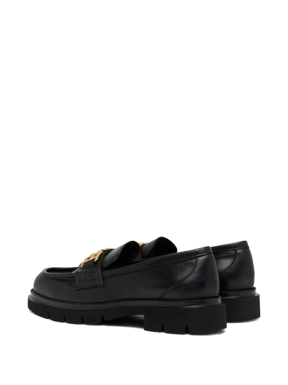 Bally Walidy leather logo hardware loafers Zwart