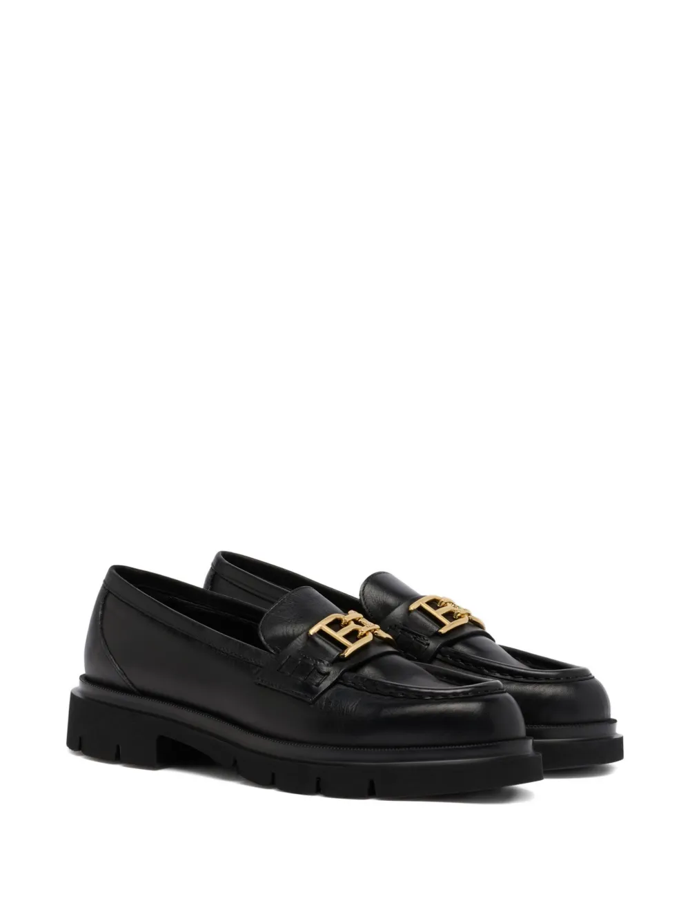Bally Walidy leather logo hardware loafers Zwart