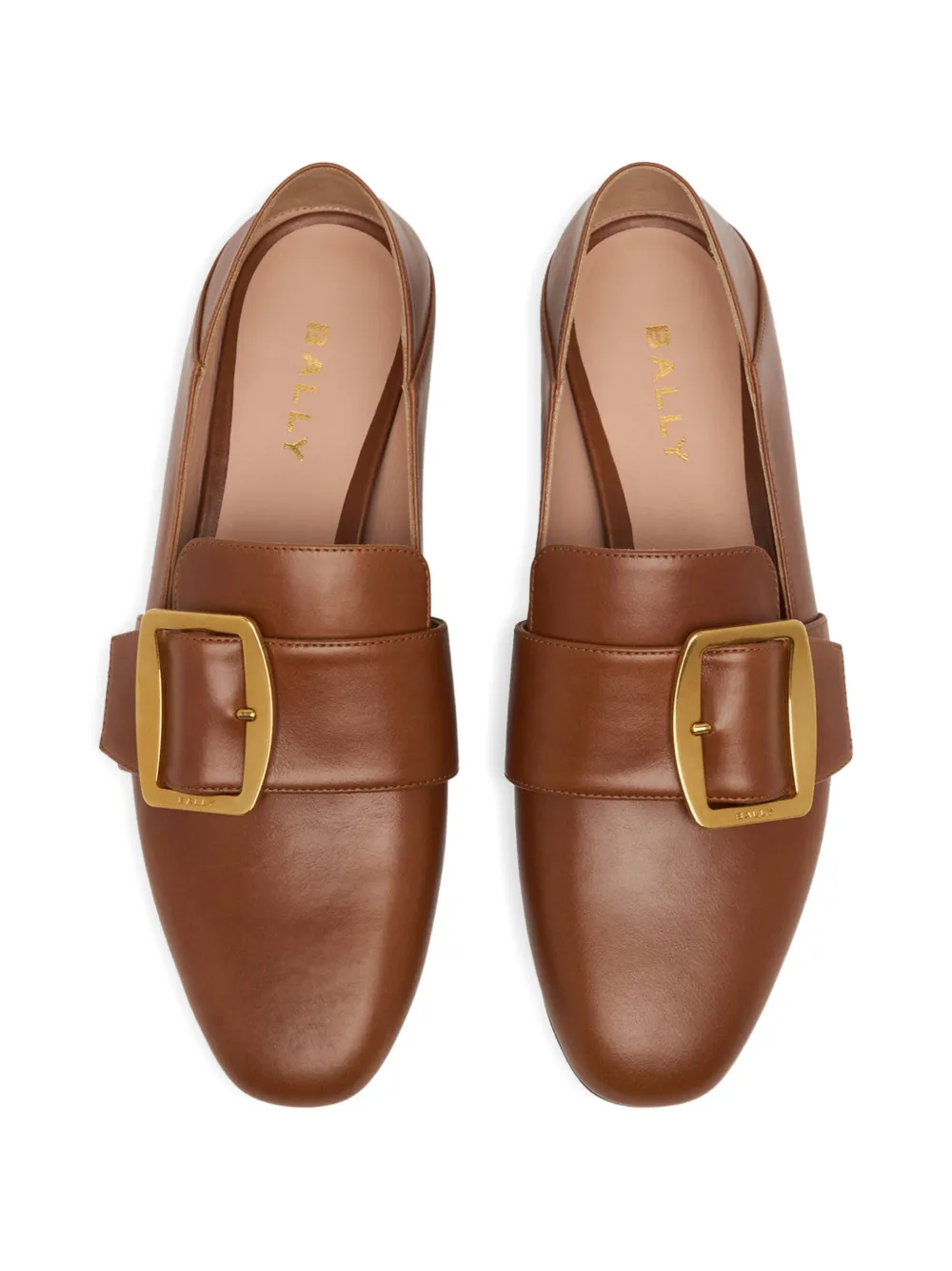 Bally Leren pumps met gesp Bruin