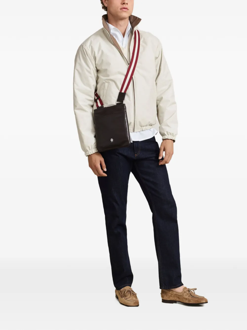  Bally Ray Leather Messenger Bag - Brown 